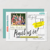 Potlood ons in Bullet Journal Family Reunion Save The Date (Voorkant / Achterkant)