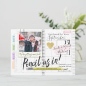 Potlood ons in Bullet Journal Kalender Foto Save The Date (Staand voorkant)