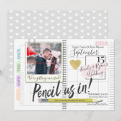 Potlood ons in Bullet Journal Kalender Foto Save The Date (Voorkant / Achterkant)