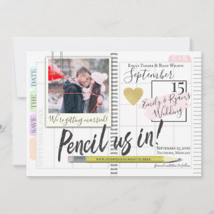 Potlood ons in Bullet Journal Kalender Foto Save The Date