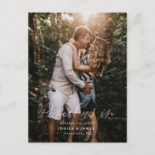 Potlood ons in Casual Save the Date Photo Briefkaa Briefkaart