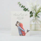 Potlood ons in Casual Save the Date Photo Briefkaa Briefkaart (Staand voorkant)