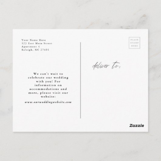 Potlood ons in Casual Save the Date Photo Briefkaa Briefkaart (Achterkant)