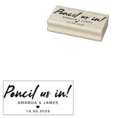 potlood ons in elegante bruiloft bewaar de datum rubberstempel (Gestempeld)