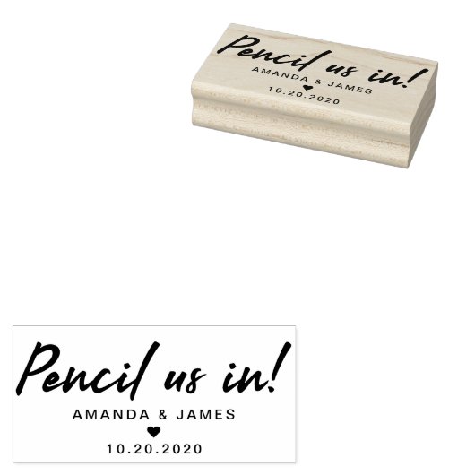 potlood ons in elegante bruiloft bewaar de datum rubberstempel (Gestempeld)