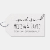 Potlood Ons In Handschrift Save the Date Wedding Cadeaulabel (Achterkant Horizontaal)