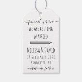 Potlood Ons In Handschrift Save the Date Wedding Cadeaulabel (Voorkant)