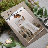 Potlood ons in Save The Date Foto Bruiloft Aankond Aankondigingskaart