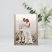 Potlood ons in Save The Date Foto Rustieke bruilof Aankondigingskaart (Staand voorkant)