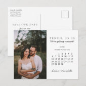 Potlood ons in Save the Date Juni 2021 Kalender Briefkaart (Voorkant / Achterkant)