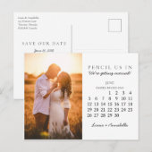 Potlood ons in Save the Date Juni 2022 Kalender Briefkaart (Voorkant / Achterkant)