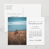 Potlood ons in Save the Date Oktober 2022 Kalender Briefkaart (Voorkant / Achterkant)