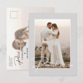 Potlood ons in Save The Date Photo Wedding Aankondigingskaart (Voorkant / Achterkant)