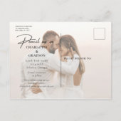 Potlood ons in Save The Date Photo Wedding Aankondigingskaart (Achterkant)
