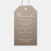 Potlood ons in Save The Date Photo Wedding Cadeaulabel (Voorkant)