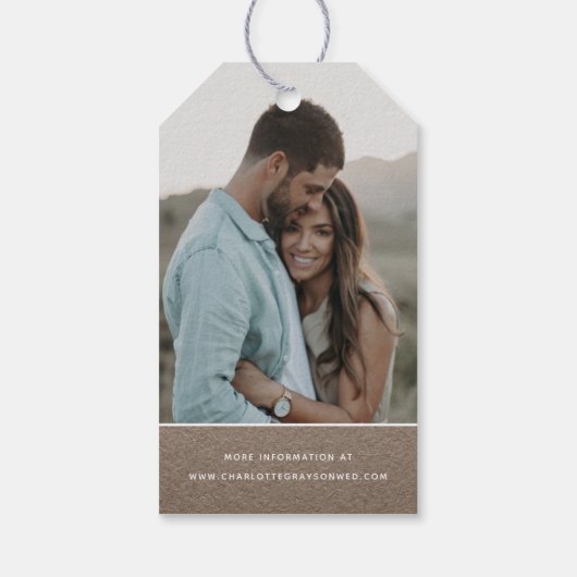 Potlood ons in Save The Date Photo Wedding Cadeaulabel (Achterkant)