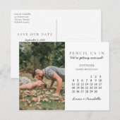 Potlood ons in Save the Date September 2022 Kalend Briefkaart (Voorkant / Achterkant)