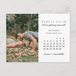 Potlood ons in Save the Date September 2022 Kalend Briefkaart