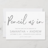 Potlood Ons In Save The Date Uitnodiging (Voorkant)