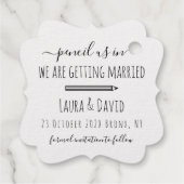 Potlood Ons In Save The Date Wedding Script Goud Bedankjes Labels (Achterkant)