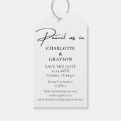Potlood ons in Save The Date Zwart Wit Bruiloft Cadeaulabel (Voorkant)