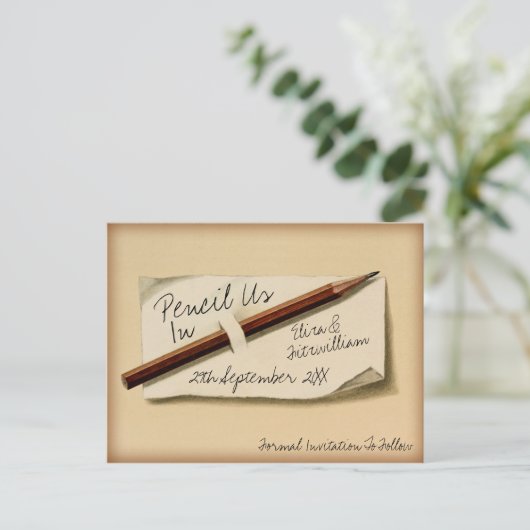 potlood ons in sparen het Briefkaart van de Datum (Staand voorkant)