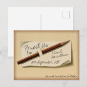 potlood ons in sparen het Briefkaart van de Datum (Voorkant / Achterkant)