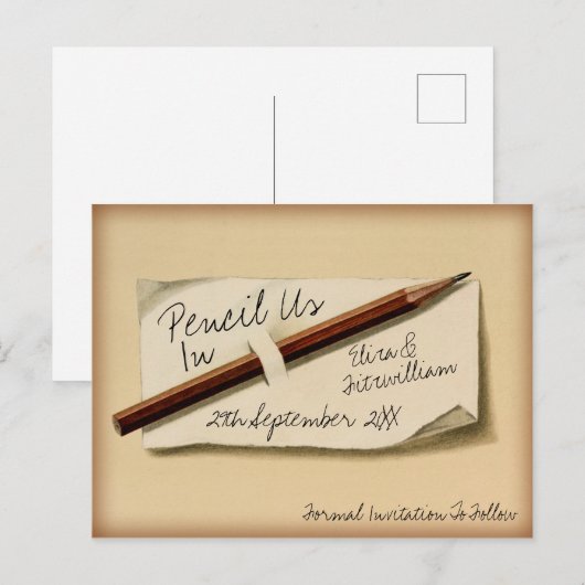 potlood ons in sparen het Briefkaart van de Datum (Voorkant / Achterkant)