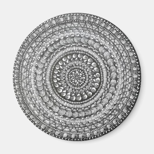 Potlood Origineel Kunst Mandala Ontwerp Magneet (Voorkant)