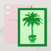 Potlood Palm Tree, Emerald and Light Green Briefka Briefkaart (Voorkant / Achterkant)