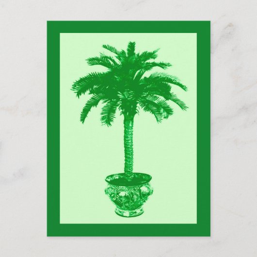 Potlood Palm Tree, Emerald and Light Green Briefka Briefkaart (Voorkant)