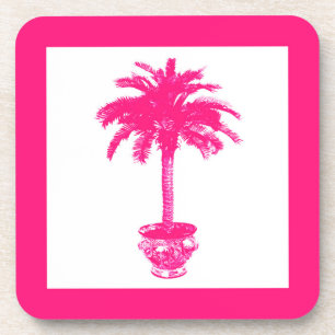 Potlood Palm Tree - fuchsia roze en wit Drankjes Onderzetter
