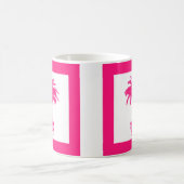 Potlood Palm Tree - fuchsia roze en wit Koffiemok (Center)
