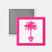 Potlood Palm Tree - fuchsia roze en wit Magneet (Voorkant / Achterkant)