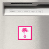 Potlood Palm Tree - fuchsia roze en wit Magneet (Insitu (Vaatwasser))