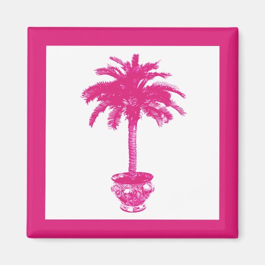 Potlood Palm Tree - fuchsia roze en wit Magneet (Voorkant)