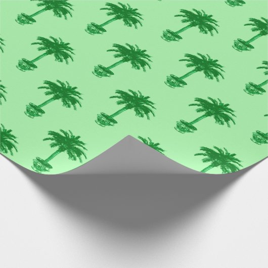Potlood Palm Tree in Emerald and Light Green Cadeaupapier (Hoek)