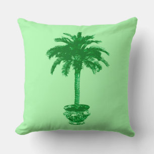 Potlood Palm Tree in Emerald and Light Green Kussen
