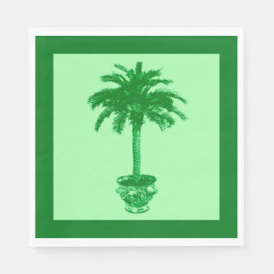 Potlood Palm Tree in Emerald and Light Green Servet
