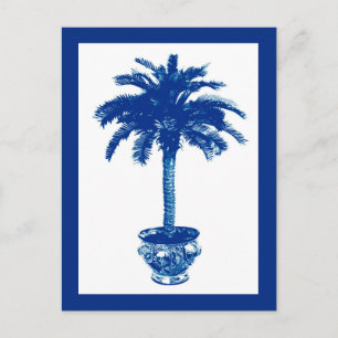 Potlood Palm Tree, Navy Blue en White Briefkaart