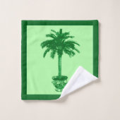 Potlood Palm Tree - smaragd en lichtgroen Bad Handdoek (Wasdoekje)