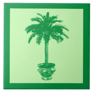 Potlood Palm Tree - smaragd en lichtgroen Tegeltje