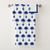 Potlood palmboom - kobalt blauw en wit bad handdoek (Insitu)