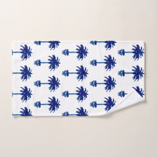 Potlood palmboom - kobalt blauw en wit bad handdoek (Handdoek)