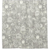 potlood pinatas ivoor douchegordijn (Voorkant)