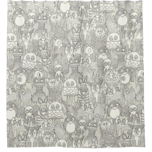 potlood pinatas ivoor douchegordijn (Voorkant)