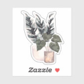 Potlood Plant - Green Home Sticker (Vel)