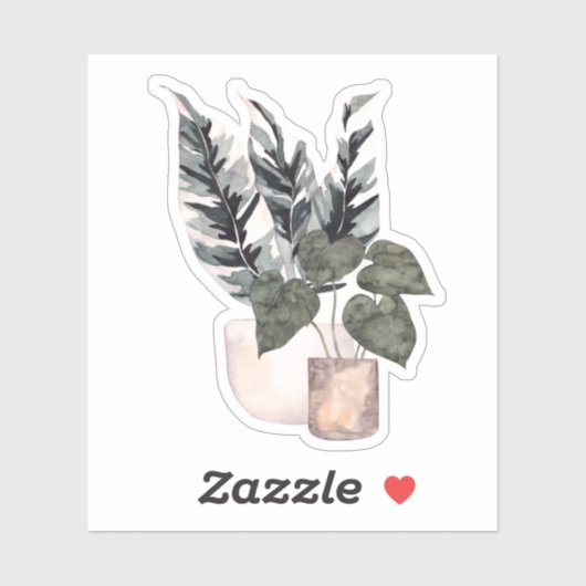 Potlood Plant - Green Home Sticker (Vel)