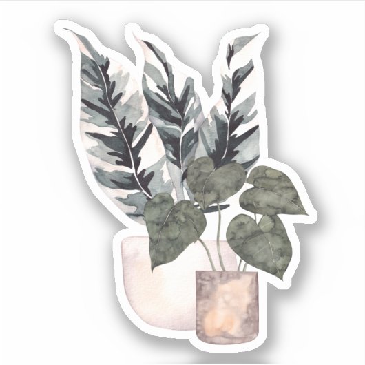 Potlood Plant - Green Home Sticker (Voorkant)