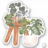 Potlood Plant - Green Home Sticker (Voorkant)